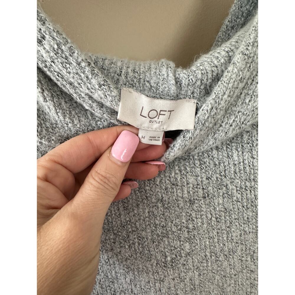 Loft Women's Gray Pullover Hooded Cozy Sweater - Picture 2 of 4